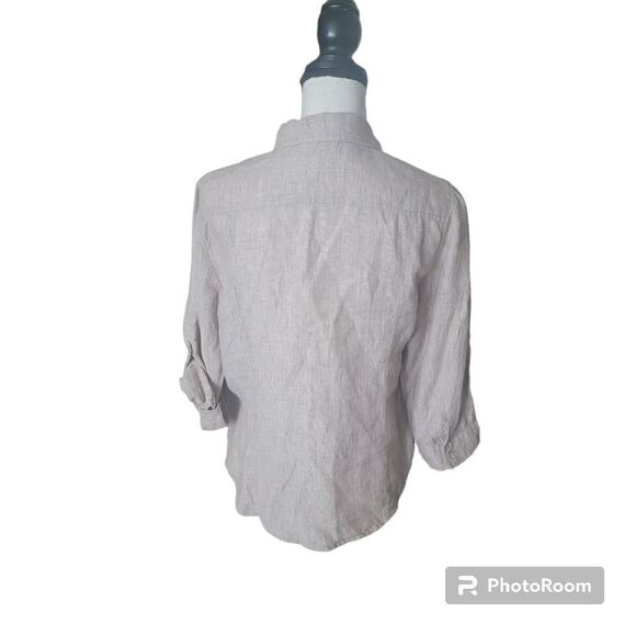 Fresh Produce 100% Linen Button Up Top. Size S. - Picture 5 of 8